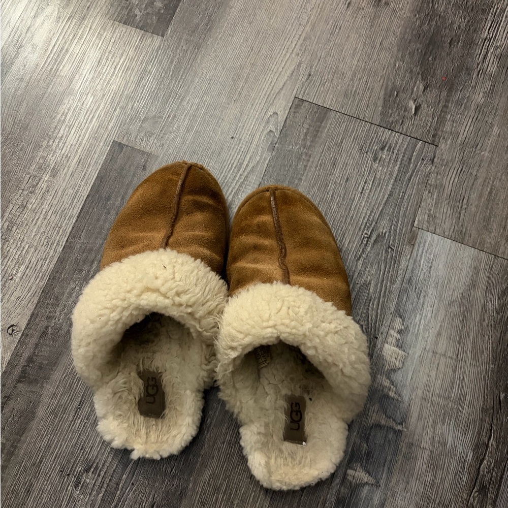 UGG Tan Shearling Slip-Ons